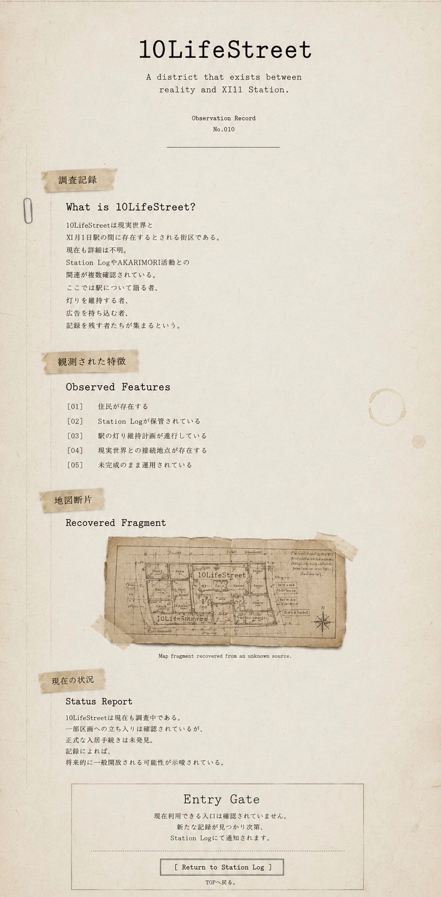 10LifeStreet observation record